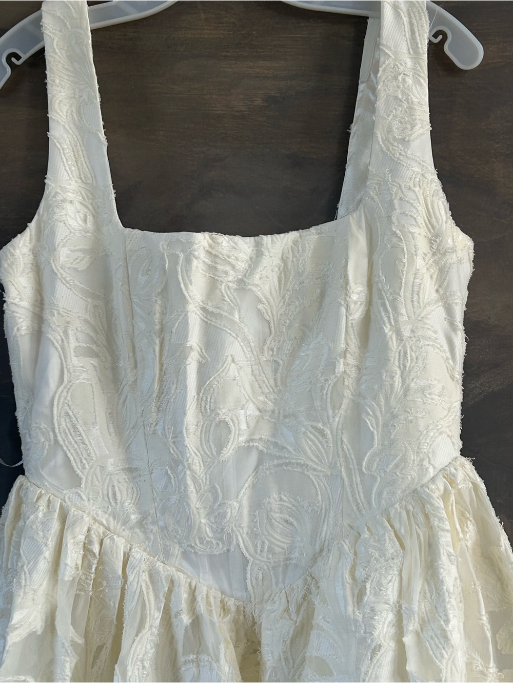 NWT Lulus Corsen Ivory Floral Jacquard Corset A-Line Maxi Dress - Picture 13 of 15